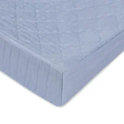 Babyletto Quilted Changing Pad Cover in GOTS Certified Organic Muslin Cotton - Dewdrop