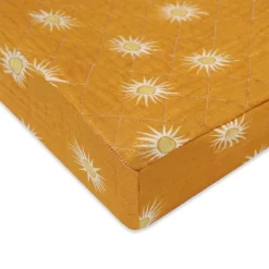 Babyletto Quilted Changing Pad Cover in GOTS Certified Organic Muslin Cotton - Golden Hour