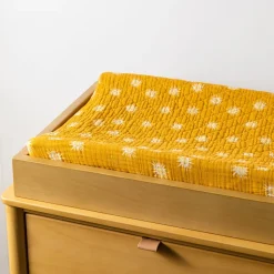 Babyletto Quilted Changing Pad Cover in GOTS Certified Organic Muslin Cotton - Golden Hour