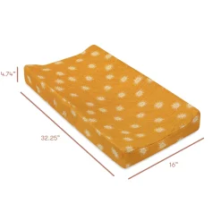Babyletto Quilted Changing Pad Cover in GOTS Certified Organic Muslin Cotton - Golden Hour