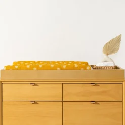 Babyletto Quilted Changing Pad Cover in GOTS Certified Organic Muslin Cotton - Golden Hour