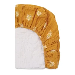 Babyletto Quilted Changing Pad Cover in GOTS Certified Organic Muslin Cotton - Golden Hour