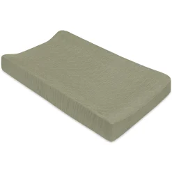 Babyletto Quilted Changing Pad Cover in GOTS Certified Organic Muslin Cotton - Matcha