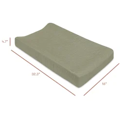 Babyletto Quilted Changing Pad Cover in GOTS Certified Organic Muslin Cotton - Matcha
