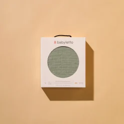 Babyletto Quilted Changing Pad Cover in GOTS Certified Organic Muslin Cotton - Matcha