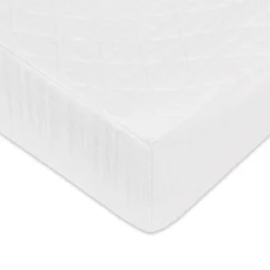 Babyletto Quilted Changing Pad Cover in GOTS Certified Organic Muslin Cotton - White