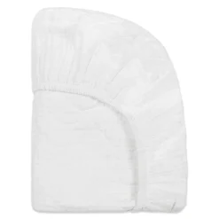 Babyletto Quilted Changing Pad Cover in GOTS Certified Organic Muslin Cotton - White