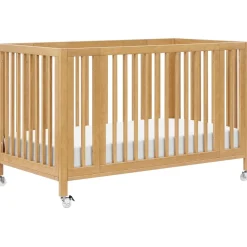 Babyletto Rolli 9-in-1 Convertible All-Stages Crib with Bassinet & Toddler Bed Conversion Kits - Honey