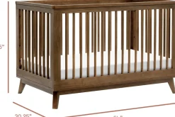 Babyletto Scoot 3-in-1 Convertible Crib w/Toddler Bed Conversion Kit - Natural Walnut