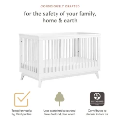 Babyletto Scoot 3-in-1 Convertible Crib w/Toddler Bed Conversion Kit - White