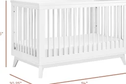 Babyletto Scoot 3-in-1 Convertible Crib w/Toddler Bed Conversion Kit - White