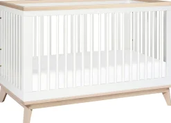 Babyletto Scoot 3-in-1 Convertible Crib w/Toddler Bed Conversion Kit - White / Washed Natural