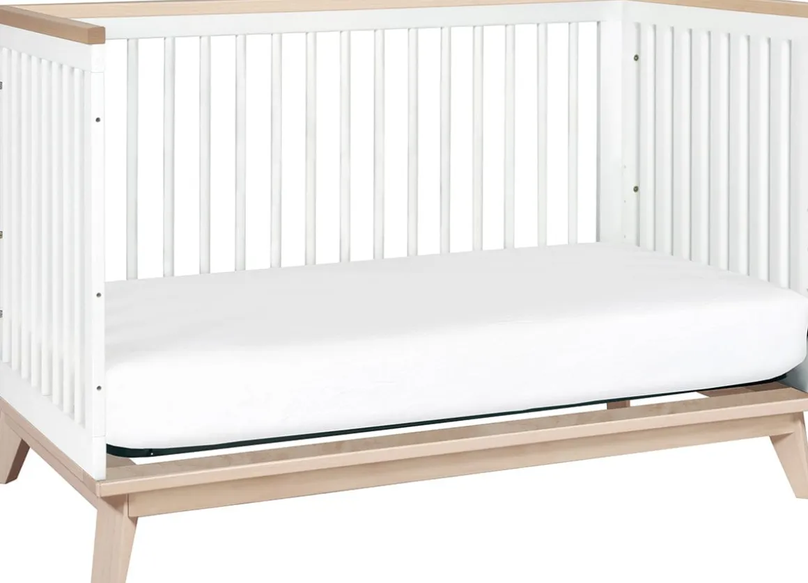 Babyletto Scoot 3-in-1 Convertible Crib w/Toddler Bed Conversion Kit - White / Washed Natural