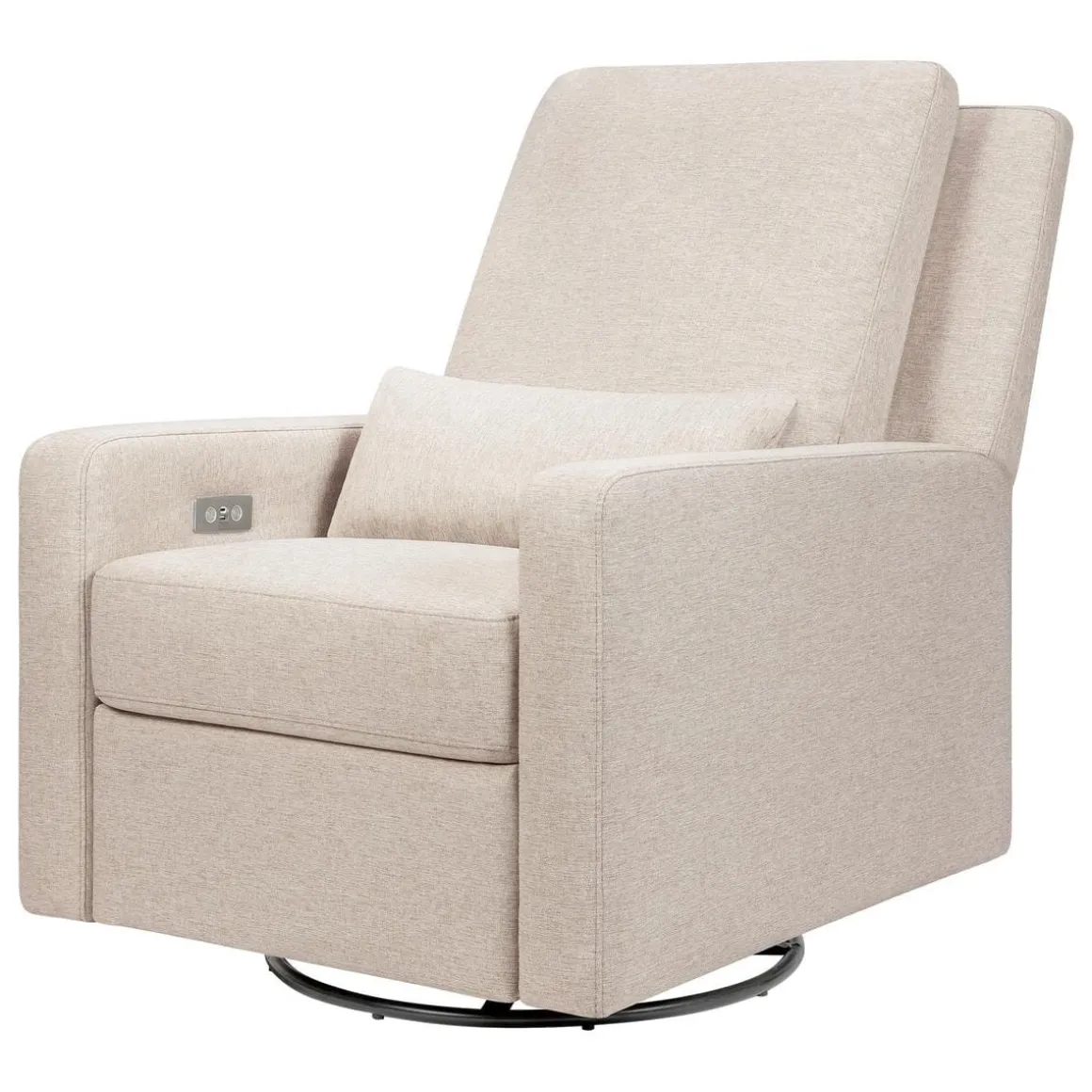Babyletto Sigi Electronic Recliner and Swivel Glider w/ USB - Performance Beach Eco-Weave