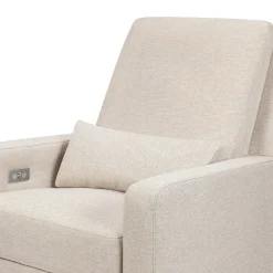 Babyletto Sigi Electronic Recliner and Swivel Glider w/ USB - Performance Beach Eco-Weave