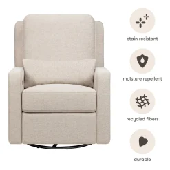 Babyletto Sigi Electronic Recliner and Swivel Glider w/ USB - Performance Beach Eco-Weave