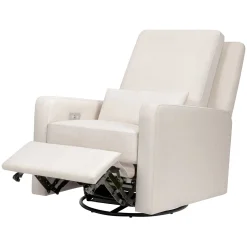 Babyletto Sigi Electronic Recliner and Swivel Glider w/ USB - Performance Cream Eco-Weave