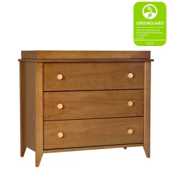 Babyletto Sprout 3-Drawer Changer Dresser w/Removable Changing Tray - Chestnut / Natural