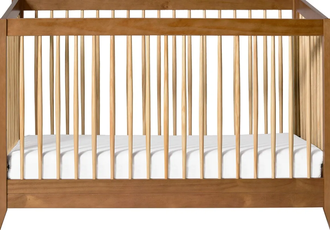 Babyletto Sprout 4-in-1 Convertible Crib w/Toddler Bed Conversion Kit - Chestnut / Natural