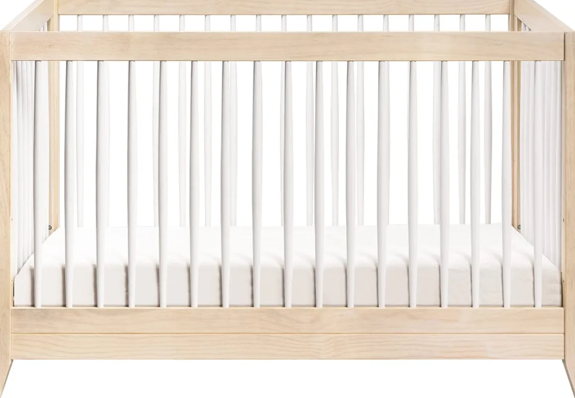 Babyletto Sprout 4-in-1 Convertible Crib w/Toddler Bed Conversion Kit - Washed Natural / White