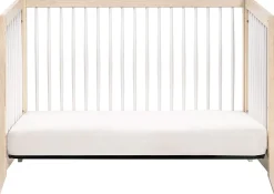 Babyletto Sprout 4-in-1 Convertible Crib w/Toddler Bed Conversion Kit - Washed Natural / White