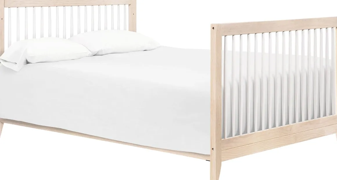 Babyletto Sprout 4-in-1 Convertible Crib w/Toddler Bed Conversion Kit - Washed Natural / White