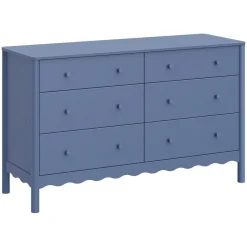 Babyletto Swell 6-Drawer Assembled Dresser - Cove Blue