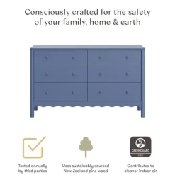 Babyletto Swell 6-Drawer Assembled Dresser - Cove Blue
