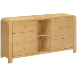 Babyletto TipToe 6-Drawer Assembled Dresser with Cubbies - Honey