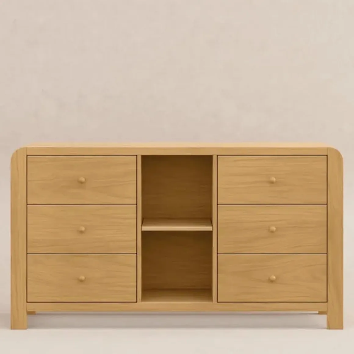 Babyletto TipToe 6-Drawer Assembled Dresser with Cubbies - Honey
