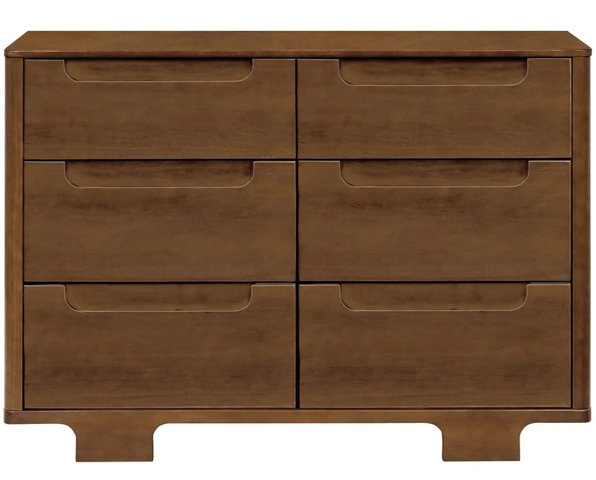 Babyletto Yuzu 6-Drawer Dresser, KD - Natural Walnut