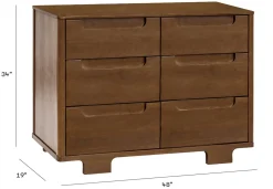 Babyletto Yuzu 6-Drawer Dresser, KD - Natural Walnut