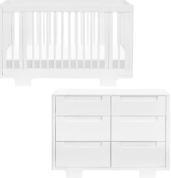 Babyletto Yuzu 8-in-1 Convertible Crib + 6-Drawer Dresser Bundle - White