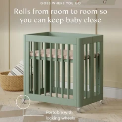 Babyletto Yuzu 8-in-1 Convertible Crib with All-Stages Conversion Kit - Light Sage