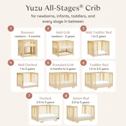 Babyletto Yuzu 8-in-1 Convertible Crib with All-Stages Conversion Kit - Natural