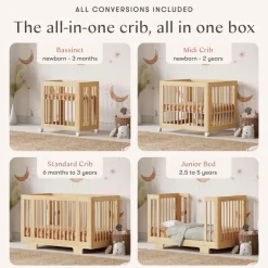Babyletto Yuzu 8-in-1 Convertible Crib with All-Stages Conversion Kit - Natural