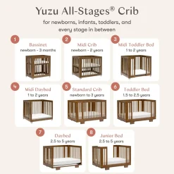 Babyletto Yuzu 8-in-1 Convertible Crib with All-Stages Conversion Kit - Natural Walnut