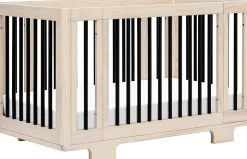 Babyletto Yuzu 8-in-1 Convertible Crib with All-Stages Conversion Kit - Washed Natural / Black