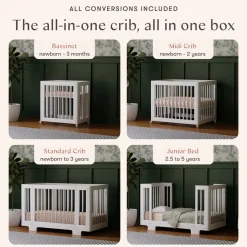 Babyletto Yuzu 8-in-1 Convertible Crib with All-Stages Conversion Kit - White