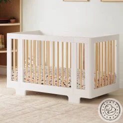 Babyletto Yuzu 8-in-1 Convertible Crib with All-Stages Conversion Kit - White / Natural