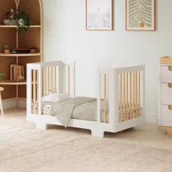 Babyletto Yuzu 8-in-1 Convertible Crib with All-Stages Conversion Kit - White / Natural