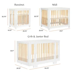 Babyletto Yuzu 8-in-1 Convertible Crib with All-Stages Conversion Kit - White / Natural