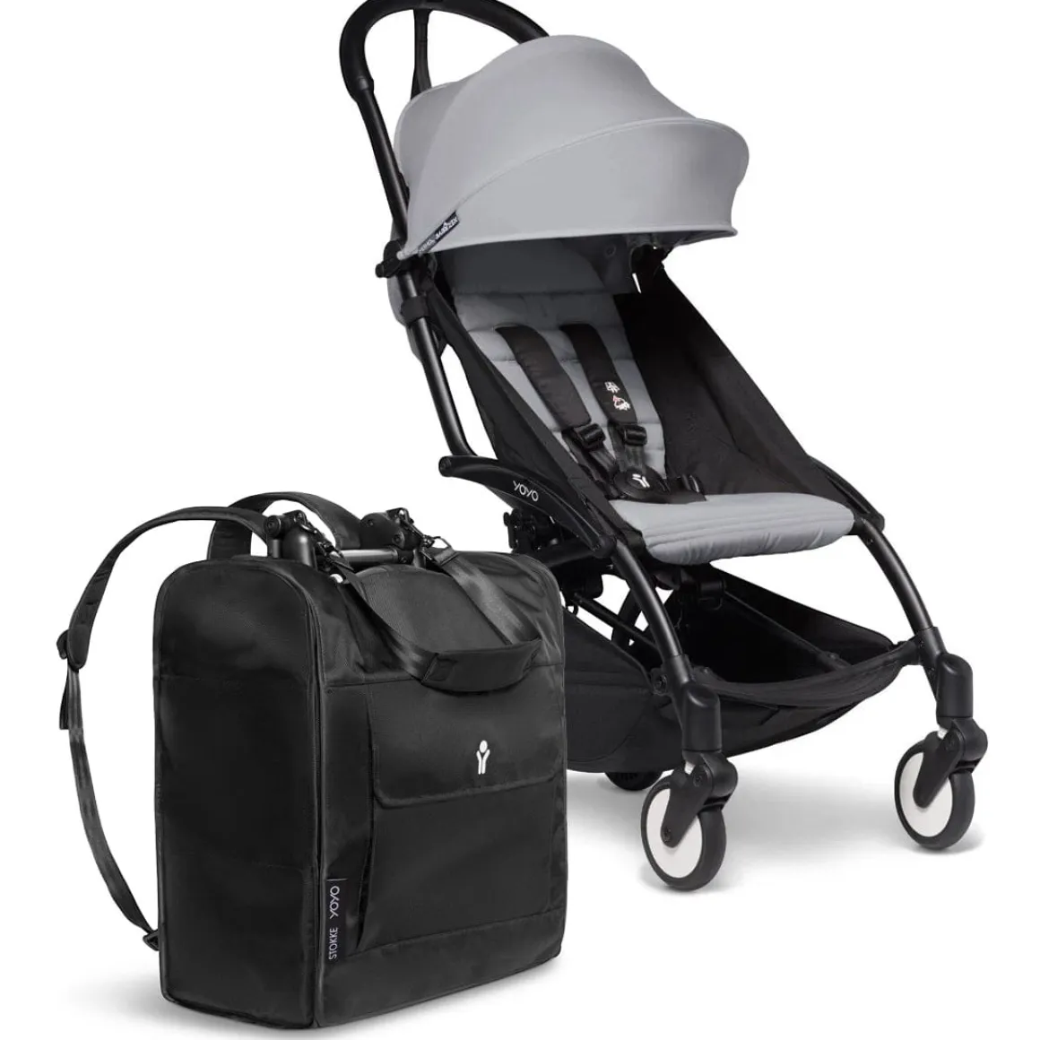 Babyzen YOYO2 Ultra Compact 6+ Stroller + Stokke Backpack Bundle - Black / Stone