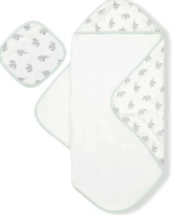 Bamboo Little Hooded Baby Towel & Washcloth Set - Elephant