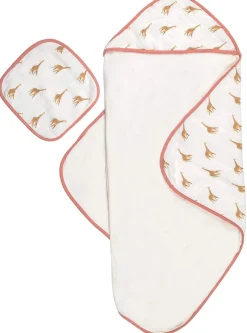 Bamboo Little Hooded Baby Towel & Washcloth Set - Giraffe