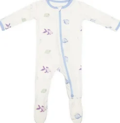 Bamboo Little Zippered Footie - Blue Fish (0-3m)