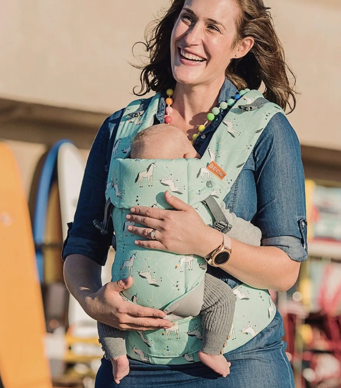 Beco Baby Gemini Baby Carrier - Unicorn Magic Mint