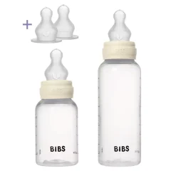 BIBS Baby BPA-Free PP Bottle Grow and Flow Set 5oz/9oz Silicone - Ivory