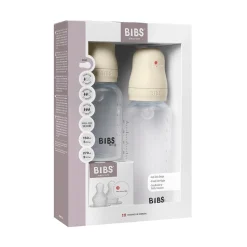 BIBS Baby BPA-Free PP Bottle Grow and Flow Set 5oz/9oz Silicone - Ivory