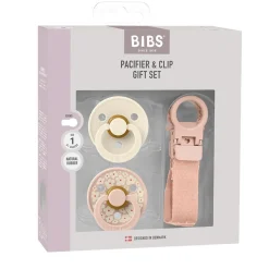 BIBS Colour Pacifier & Loop Clip Gift Set - Blush - Size 1 (0+ m)